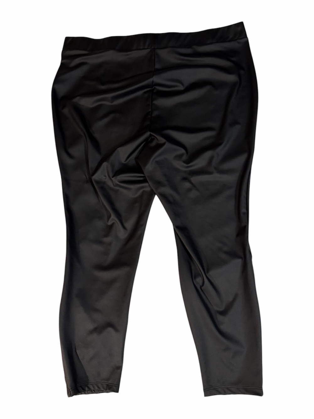 Torrid 4X Platinum BlackLegging Faux Leather Quilted Hem High Waisted - Picture 5 of 11